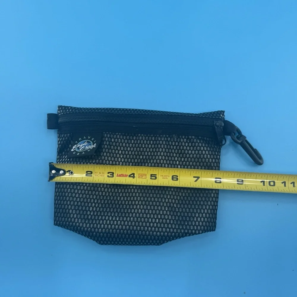 Eagle Creek Pack‑It Mesh Pouch Travel Organizer Black Zip Bag with Clip. Intact!